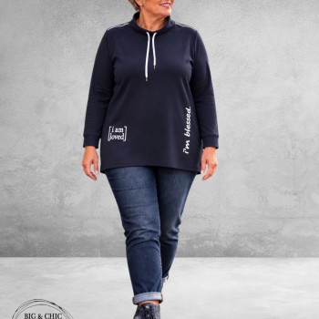 LEAH Curve Shirt Sportief/Stijlvol Donkerblauw