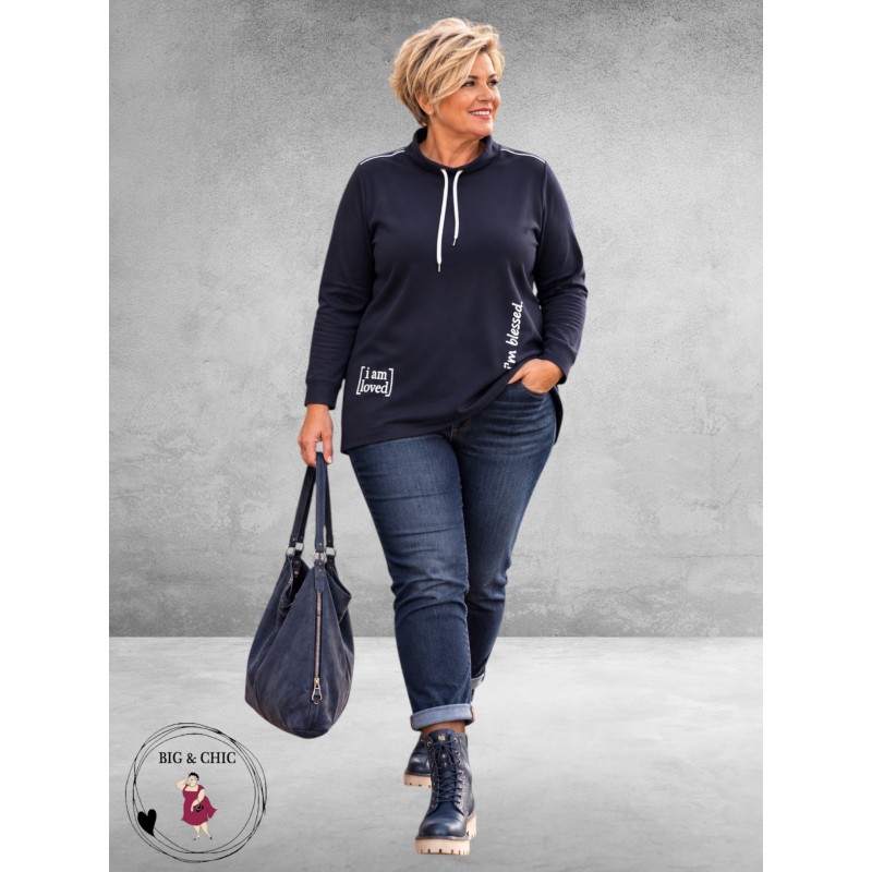 LEAH Curve Shirt Sportief/Stijlvol Donkerblauw