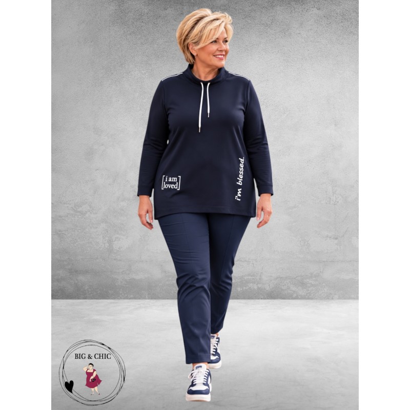 LEAH Curve Shirt Sportief/Stijlvol Donkerblauw