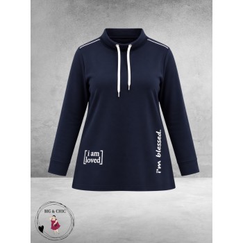 LEAH Curve Shirt Sportief/Stijlvol Donkerblauw