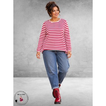 LEAH CURVE Sweater Breton Streep
