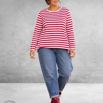 LEAH CURVE Sweater Breton Streep
