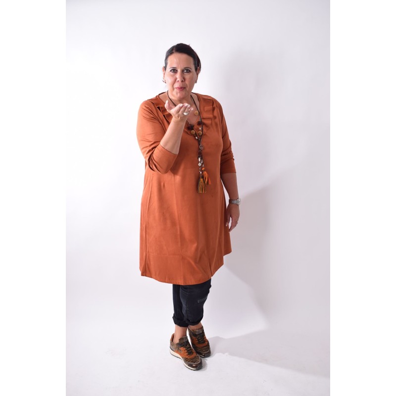 Just For You Jurk Rika Velours Brique