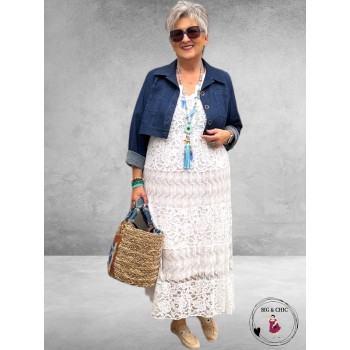 JUST FOR YOU Kort Jasje Jeanslook Donkerblauw