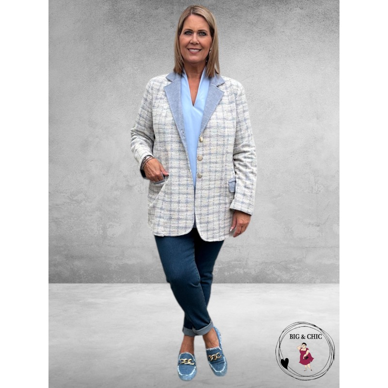 Just For You Blazer Adel Blauw 