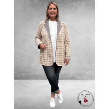 Just For You Blazer Adel Beige/Grijs