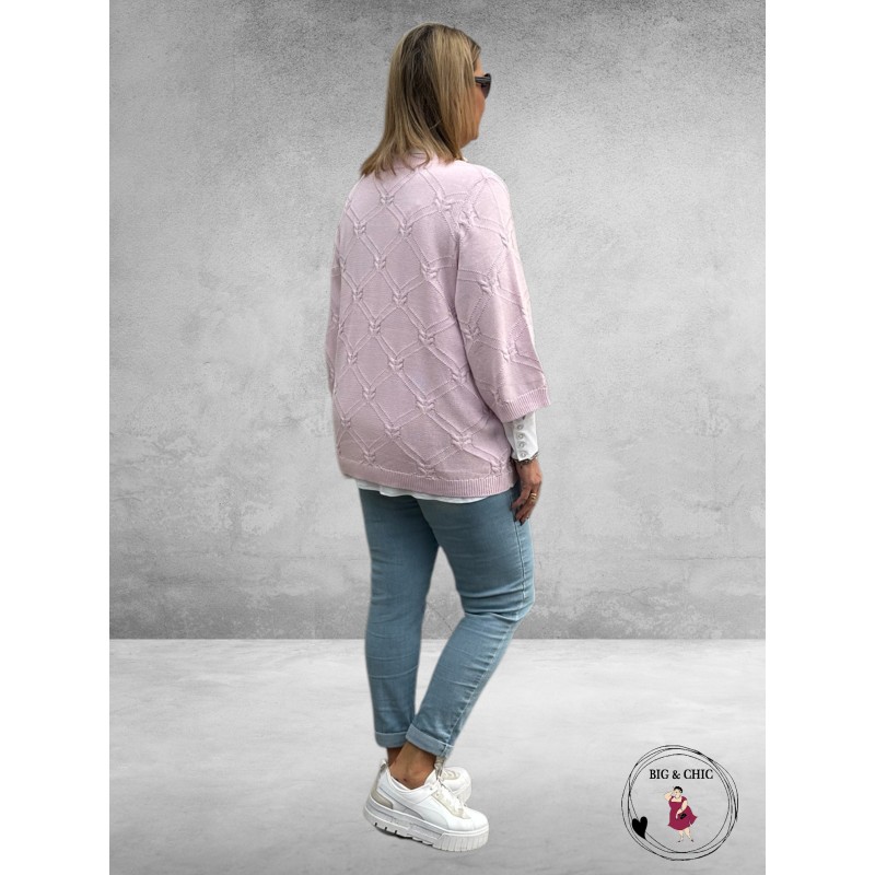 KAFFE CURVE Knit Pullover Carlie Lilac Snow