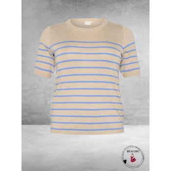 KAFFE CURVE Trui Lizzy Feather Gray/Blue