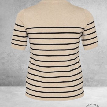 KAFFE CURVE Trui Lizzy Feather Gray/Black