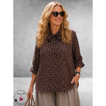 Kaffe curve Blouse Ditte Coffe Bean Dots
