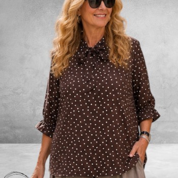 Kaffe curve Blouse Ditte Coffe Bean Dots
