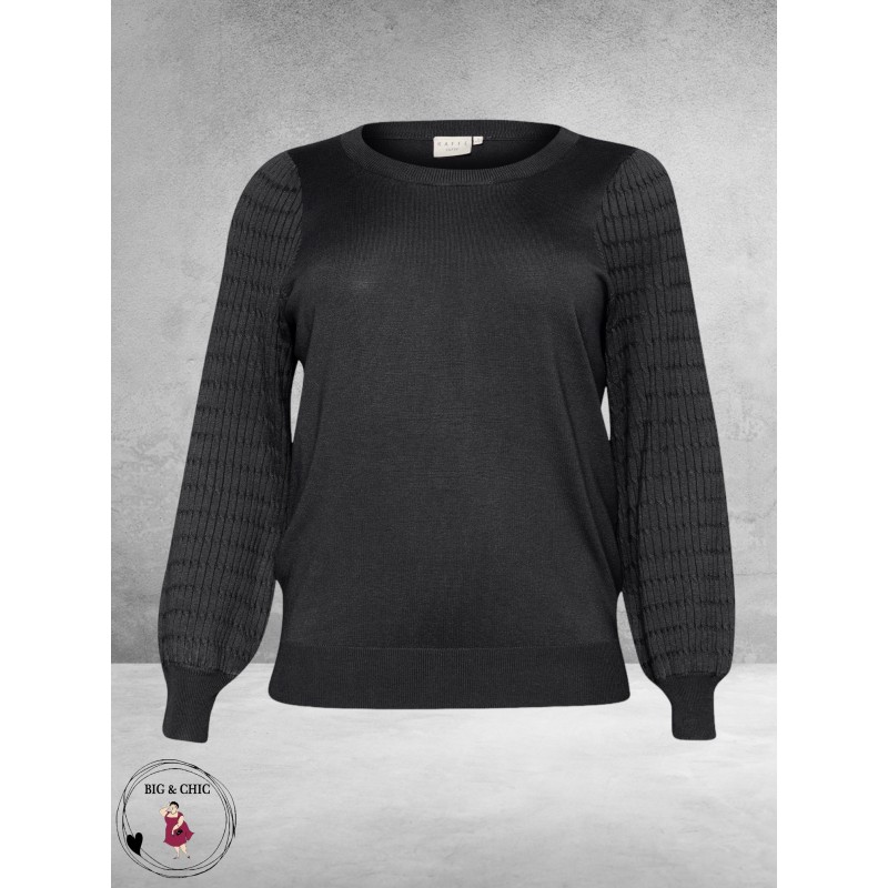 KAFFE CURVE Trui Plooimouw Black Oyster