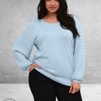 KAFFE CURVE Trui Plooimouw Celestial Blue