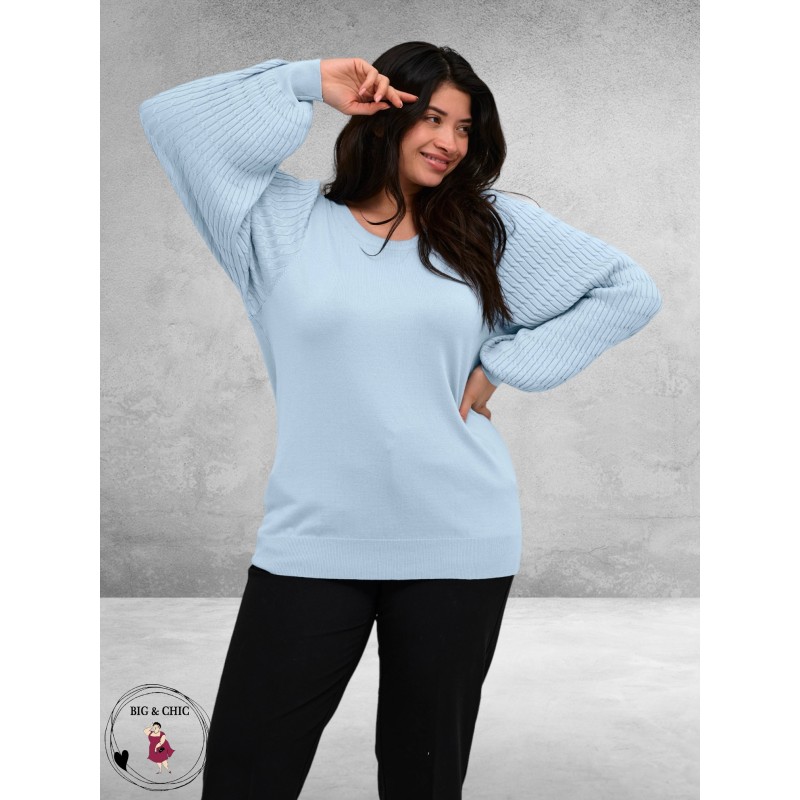 KAFFE CURVE Trui Plooimouw Celestial Blue