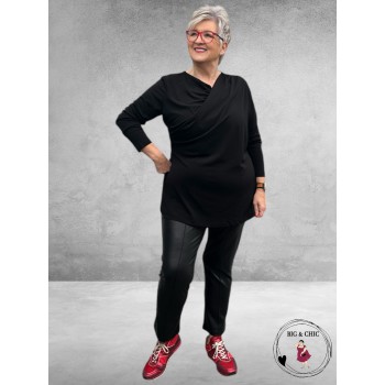 KAFFE CURVE Aidi Wrap Shirt Black Deep