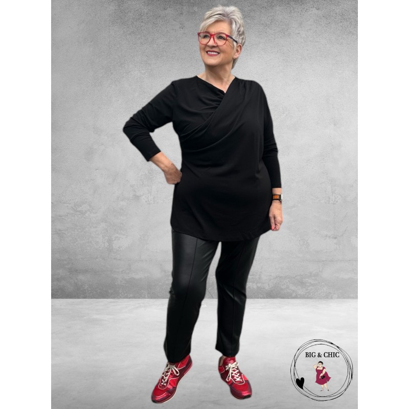 KAFFE CURVE Aidi Wrap Shirt Black Deep