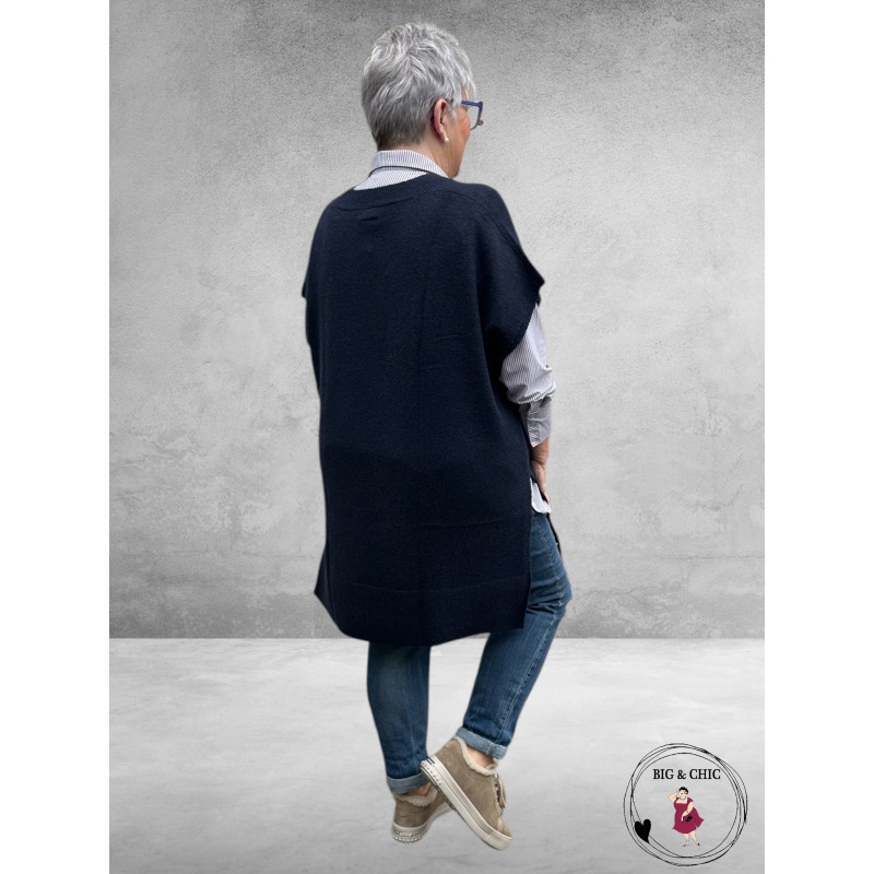 KAFFE CURVE Poncho Cannett Midnight Blue