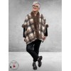 Y & D Poncho met Fake Fur Bruin Multi