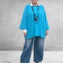Trui Gebreid Aquamarijn Blauw Oversize