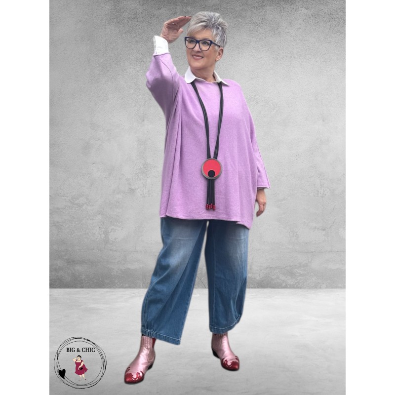 Trui Gebreid Lila Oversize