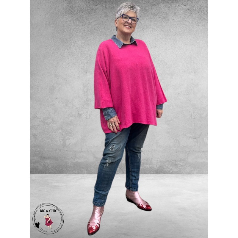 Trui Gebreid Fuchsia Oversize