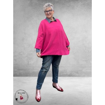 Trui Gebreid Fuchsia Oversize
