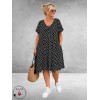 Lacasa Jurk/Tuniek Zwart Polkadots