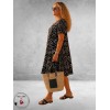 Lacasa Jurk/Tuniek Zwart/Wit Spiral Print