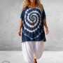 La Casa Kaftan Shirt Tie-Dye Blauw