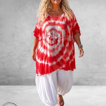 La Casa Kaftan Shirt Tie-Dye Rood