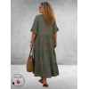 La Casa Jurk Maxi Mousseline Kaki