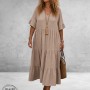 La Casa Jurk Maxi Mousseline Beige