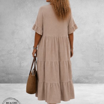 La Casa Jurk Maxi Mousseline Beige