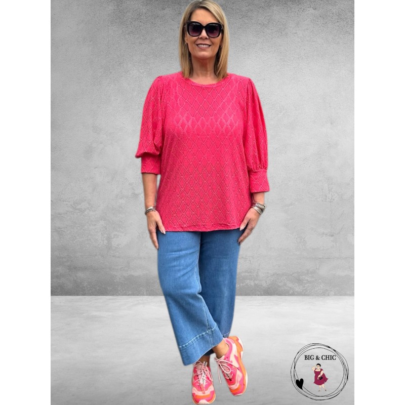 KAFFE Curve Kanten Blouse Tia Raspberry