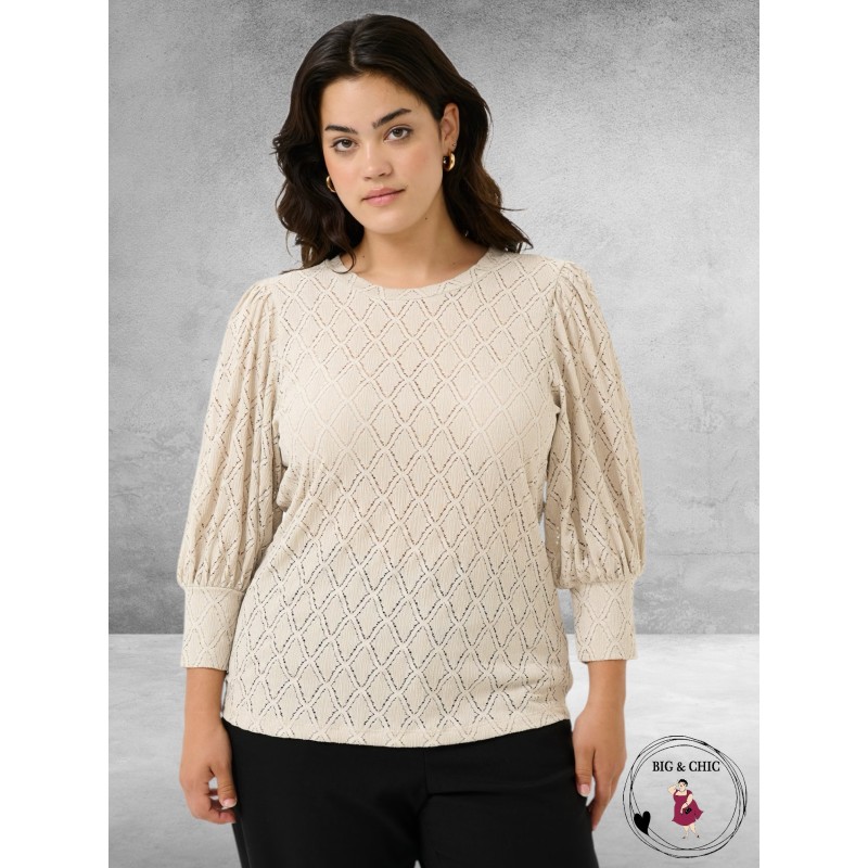 KAFFE Curve Kanten Blouse Tia Feather Grey