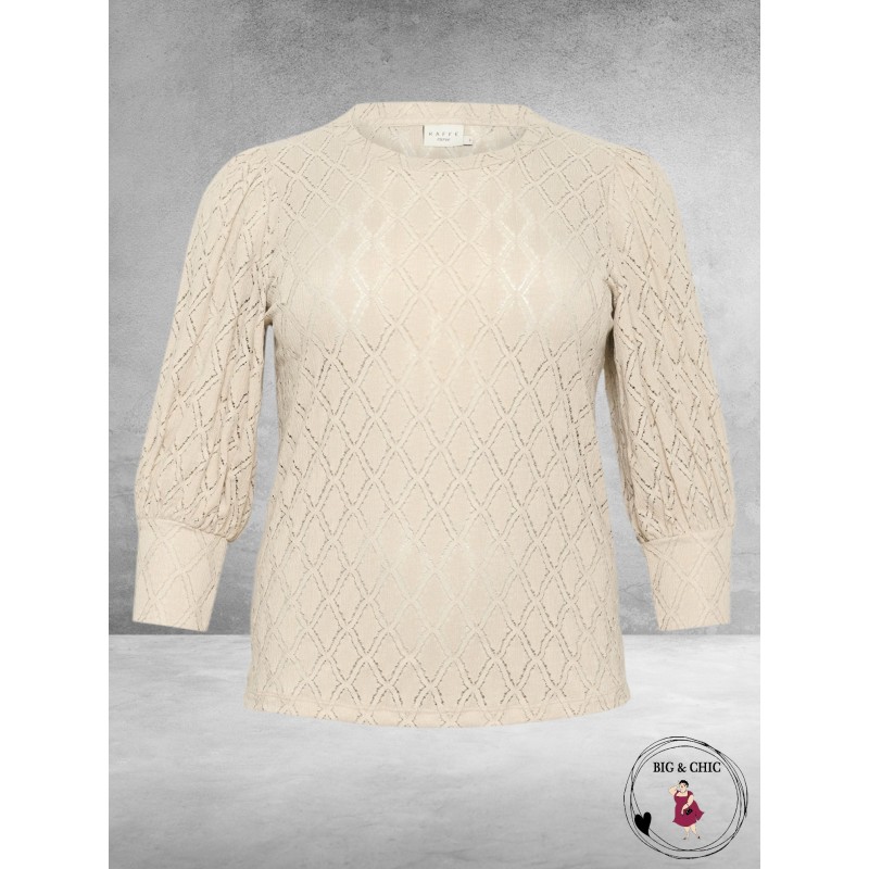 KAFFE Curve Kanten Blouse Tia Feather Grey