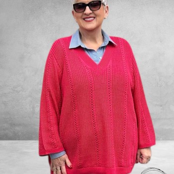 Kaffe Curve Trui Clorry Rasberry