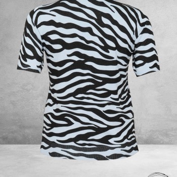 KAFFE CURVE Trui Lizzy Blue/Black Graphic