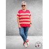 KAFFE CURVE Trui Lizzy Rasberry/Peach Stripe