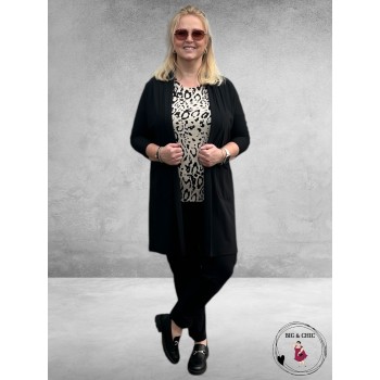 KAFFE CURVE Trui Lizzy Feather Black Leopard