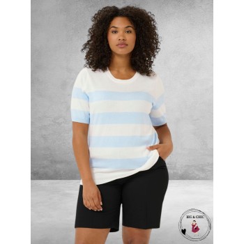 KAFFE CURVE Trui Lizzy Chalk/Light Blue