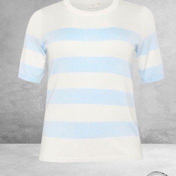KAFFE CURVE Trui Lizzy Chalk/Light Blue