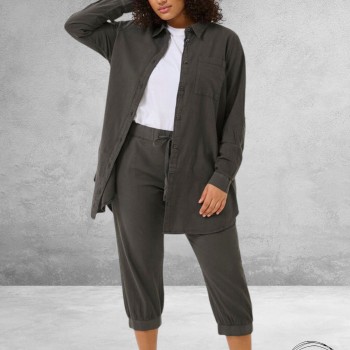 KAFFE CURVE Capri Broek Nana Black Oyster