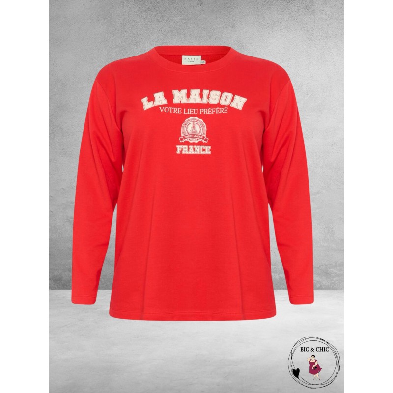 KAFFE CURVE Sweater Berla Rood