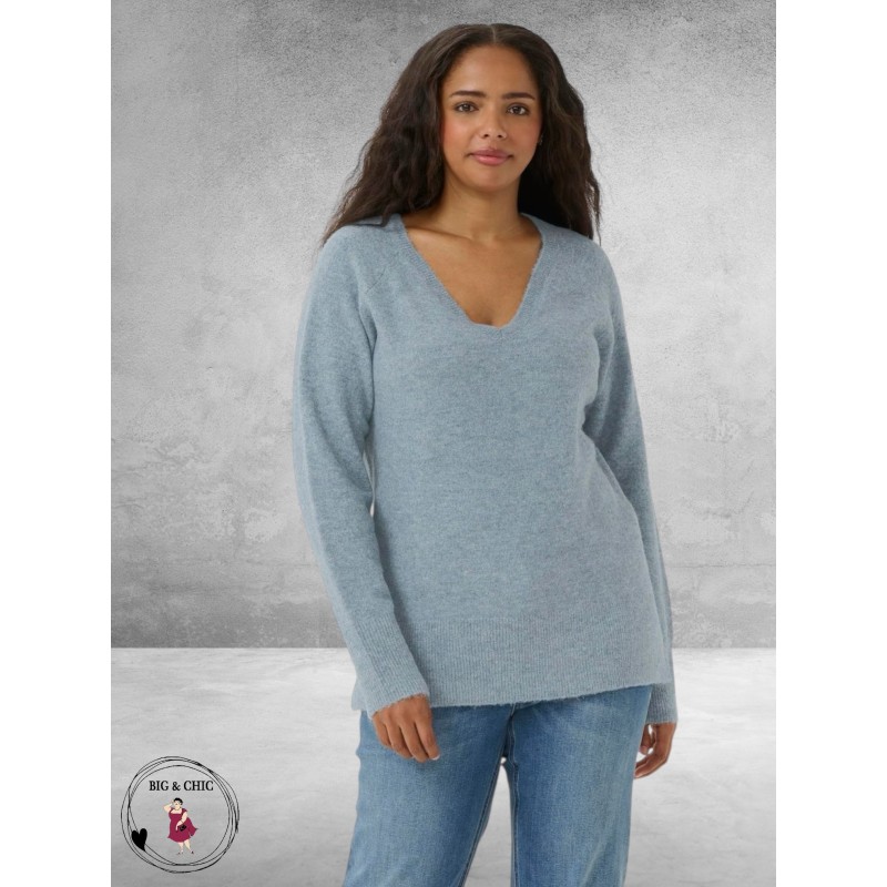 KAFFE CURVE Trui Niela Windward Blue Melange