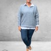 KAFFE CURVE Trui Niela Windward Blue Melange