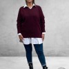 KAFFE CURVE Trui Windsor Wine