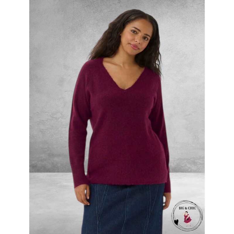 KAFFE CURVE Trui Windsor Wine