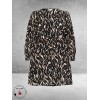 KAFFE CURVE Jurk Milina Black/Brown Graphic Print