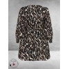 KAFFE CURVE Jurk Milina Black/Brown Graphic Print